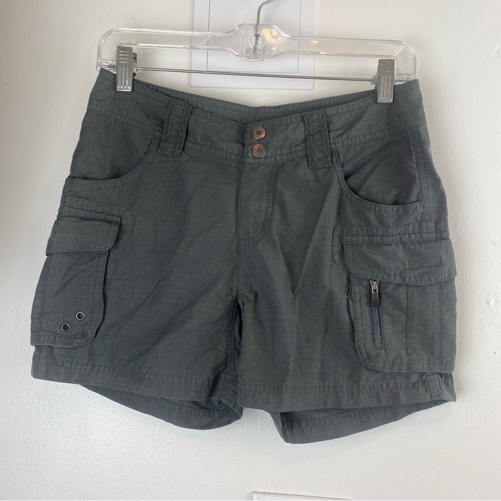 Columbia Omni-Shade Shorts Women Grey Charcoal 5" Inseam Size 4